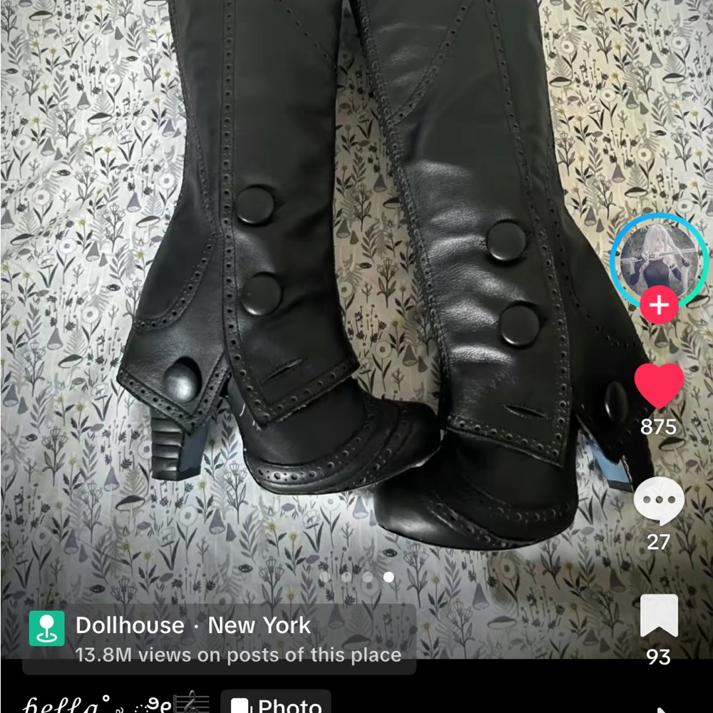 ISO Irregular Choice Black Heeled Boots 7/7.5